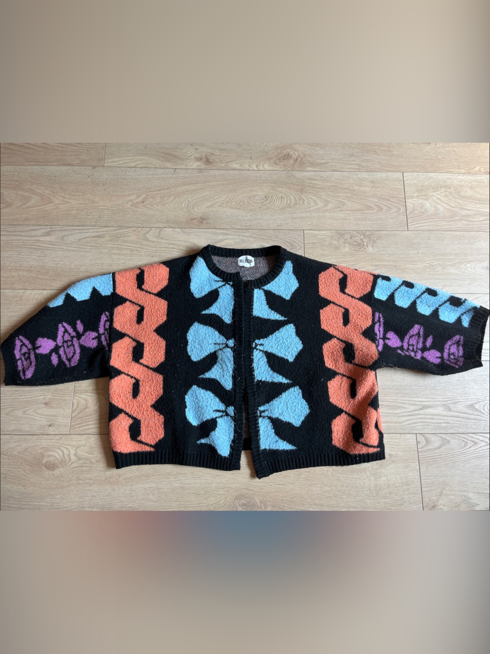 Vintage Patterned Women's Cardigan Sweater - Multicolor